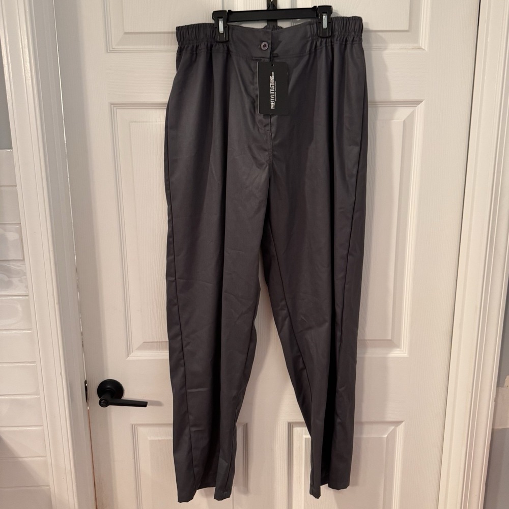 Pretty Little Thing Cargo Low Rise‎ Straight Leg Trousers charcoal gray Size 10